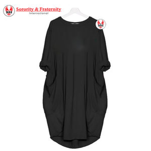 Vestido Largo de Algodón Bordado de Delta Sigma Sorors para Mujer |   Vestido de Algodón Bordado con Letras Griegas Personalizadas para Mujer - Product Image 6