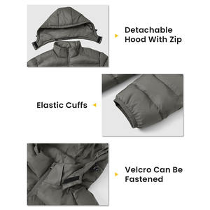 Chaqueta de Invierno para Hombre, de Alta Calidad, con Cuello Alto, Diseño Moderno, Cortavientos, Cálida, de Tela de Lona, Color Liso - Product Image 6