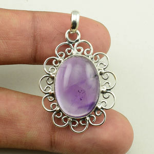 Colgante de Plata de Ley 925 con Cuarzo Rosa Natural, Joyería Hecha a Mano de Estilo Clásico para Aniversario - Product Image 4