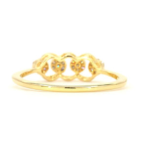 Elegante Anillo de Bodas con Diamantes en Racimo y Diseño de Círculo Enlazado en Oro para Mujer - Product Image 4