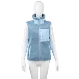 Nueva llegada de las mujeres de lana polar Gilet empalme polar chaleco mejor Pakistán fabricante chalecos de lana - Product Image 1
