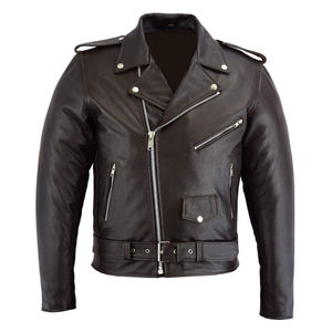 Men's Slim Fit Motorcycle Biker <b>Leather</b> Jacket Windproof OEM Custom Fashion Motorbike Coats Wholesale <b>Leather</b> Clothing - Product Image 5