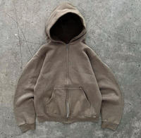 Özel Ağır Siklet %100 Pamuklu Fransız Havlu Kumaşlı Kapüşonlu Sweatshirt Kaliteli Siyah 480 500 550 600 Gsm Fermuarlı Taş Asidi Yıkama Kışlık Kapüşonlu Sweatshirt