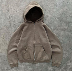 Custom Heavyweight 100% Cotton French Terry <b>Hoodie</b> Quality <b>Black</b> 480 500 550 600 Gsm <b>Zip</b> up Stone Acid Wash Winter <b>Hoodie</b> - Product Image 6