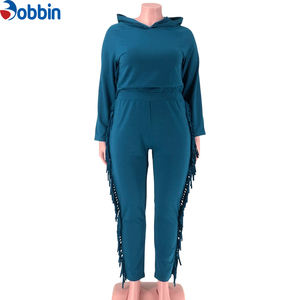 Conjunto Deportivo Informal con Logotipo Personalizado para Mujer, Talla Grande, Estilo Casual, Sudadera con Capucha y Pantalones Deportivos con Borlas, Ropa de Invierno - Product Image 6