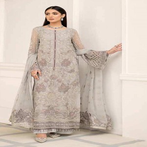 Costume de marque d'origine du pakistan en mousseline de soie de haute qualité élégant et beau costume de super luxe robes de mariée - Product Image 2