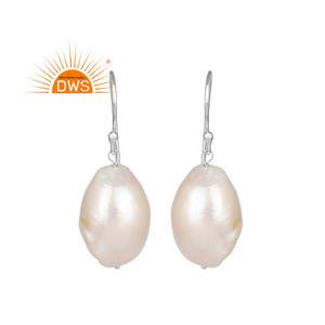 Conjunto de pendientes colgantes de perlas naturales, joyería personalizada, fabricante de joyería, de plata fina, superventas - Product Image 1