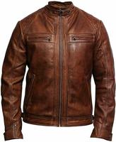 Blouson de motard personnalisé pour homme en peau de mouton, doublure satinée, col montant, respirant, imperméable, écologique, classique, hiver
