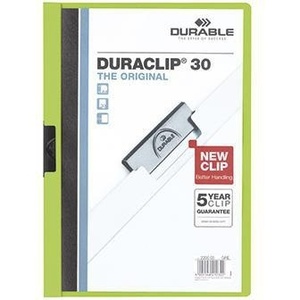 Durable DURACLIP 30 Din A4 Hard Plastic <b>Clipboard</b> with Green Back Cover and Black Clip Durable Product - Product Image 1