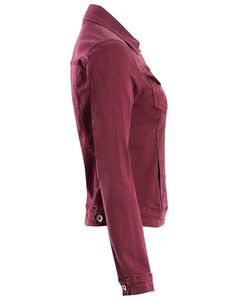 Chaqueta vaquera roja de alta calidad y estilo a la moda al por mayor, ropa rasgada con cuello vuelto para mujer, chaqueta vaquera - Product Image 2