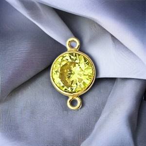 Abalorios CZ de cuarzo Limón, fabricación de joyas hechas a mano, abalorios de eslabones Cz, accesorios de joyería, proveedor mayorista indio, abalorios chapados en oro - Product Image 1