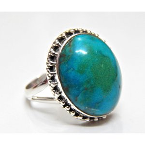Bague en argent sterling 925 faite à la main Bague en pierre précieuse turquoise naturelle Cadeau de bijoux fins élégants pour son anniversaire R0082-GS - Product Image 4