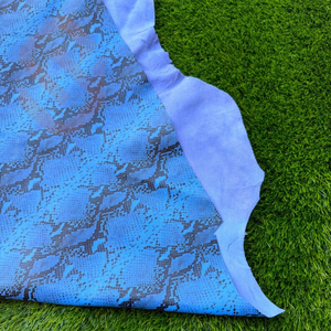 Màu xanh da rắn da ẩn cho túi xách phong cách bò sát in <span class=keywords><strong>Python</strong></span> dập nổi da thô ẩn cho giày - Product Image 3