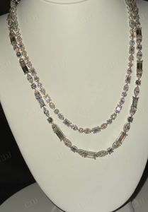 Chaîne de tennis en moissanite unisexe luxueuse, nouvelle tendance, plaquée or, collier hip-hop, fête, différentes formes, test diamant DVVS positif - Product Image 3