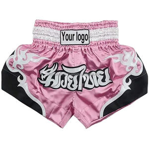 Pantalones cortos de boxeo Muay Thai de moda al por mayor de alta calidad con patrón de impresión de logotipo personalizado Uso de entrenamiento MMA - Product Image 1