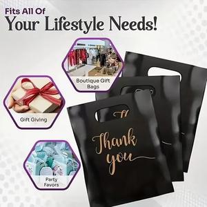 Bolsas de Regalo para Fiestas y Compras con Asas, 35x45cm, Bolsas de Regalo Reutilizables para Negocios, Color Negro y Dorado - Product Image 5