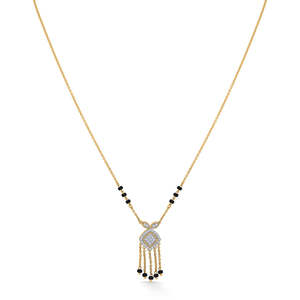 Collier Mangalsutra moderne en or et diamants Amoura Charm pour femmes - Product Image 3