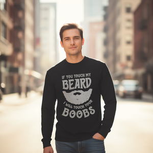 T-shirt a maniche lunghe da uomo con stampa grafica divertente, casual, girocollo, stampa digitale, per uomo adulto - Product Image 3