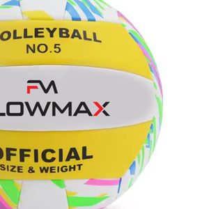 ฟลอว์แม็กซ์ ดีไซน์ยอดนิยม หนังเทียม PU PVC พิมพ์โลโก้ตามสั่ง ขนาดมาตรฐาน สำหรับฝึกซ้อมวอลเลย์บอลและกีฬาชายหาด - Product Image 3