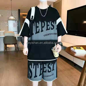 Conjunto de Shorts de Verano para Hombre, 100% Algodón, Estilo Urbano, Transpirable, Personalizado, Camiseta de Manga Corta Informal para Playa y Uso Diario - Product Image 2