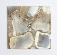Sous-verres en agate gravée avec motif d'amour - Couleur et logo personnalisables 10x10cm Décoration d'intérieur et cadeaux de pendaison de crémaillère