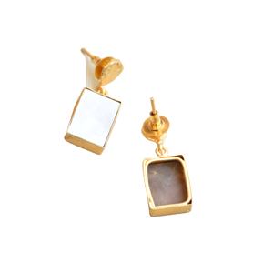 ต่างหูทองเหลืองชุบทองแบบคลัสเตอร์ งานแฮนด์เมด ประดับด้วยหินกึ่งมีค่า พื้นผิวทองเหลืองแบบด้าน ดีไซน์โบโฮชิค ขายส่ง - Product Image 2