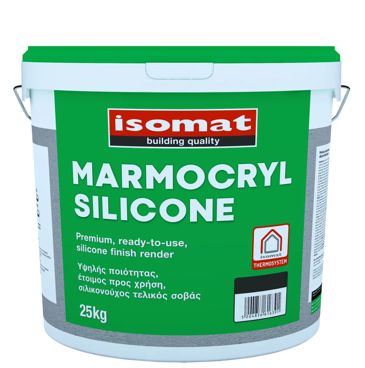 Silicone, ready-to-use, exceptionally water-repellent and vapor-permeable render. Smooth finish.