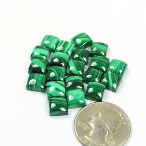 Cabochon de malachite naturelle pierre de forme carrée en vrac pierre précieuse de malachite zambienne polie lisse au prix de gros - Product Image 4