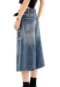 New Arrival <b>Women's</b> High Quality Mid Waist Denim <b>Shorts</b> Regular Fit <b>Long</b> Length 100% Cotton Quick Dry Summer Customized Logo Hip - Product Image 4