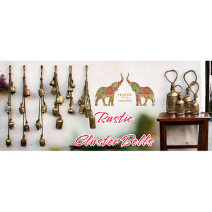 Decoraciones Navideñas Hechas a Mano Estilo Shabby Chic Vintage, Campanas Rústicas Armoniosas, Colgante de Campanas de la Suerte, 10 Piezas con Cuerda - Product Image 4