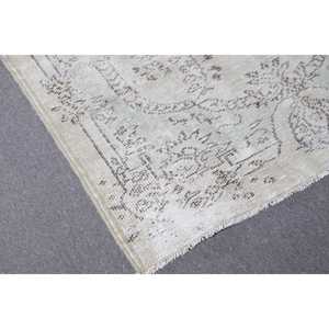 พรมวินเทจสไตล์ตุรกี ขนาด 3.8x6.9 ฟุต สีเทา-ดำ พรมขนสัตว์โมร็อกโก - Product Image 4