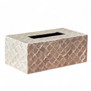 Classic Vietnam Mother of Pearl Tissue <b>Box</b> Wholesale Handmade Decorative Shell Inlay Home Accent - Product Image 2