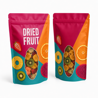 Sachet Doypack Auto-Scellant avec Fenêtre, Emballage Refermable pour Snacks, Noix, Fruits Secs, Sac Alimentaire en Aluminium et PET avec Fermeture Éclair en Plastique