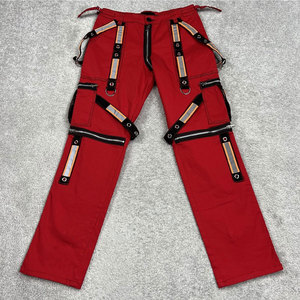 Pantalones Góticos Emo Punk Rojos y Negros para Hombre con Tiras Reflectantes, Pantalones Más Vendidos al por Mayor 2026 - Product Image 1