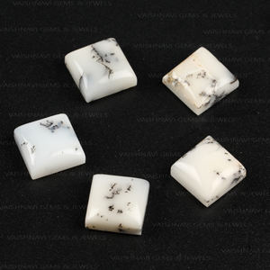 ควอตซ์เดนไดรติกธรรมชาติ ขัดเงาสูง ขนาด 10x10 มม. รูปทรงสี่เหลี่ยมแบน ด้านหลังเรียบ ปรับขนาดได้ คาโบชองสีขาว สำหรับทำเครื่องประดับ - Product Image 4
