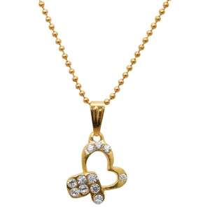 Regina 14K oro 18K oro rosa colgante blanco en forma de corazón cadena rodio clásico de moda con piedras de circón de diamante-1203157 - Product Image 1