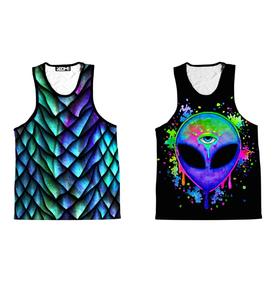 Camiseta sin mangas para hombre transpirable de talla grande personalizada con impresión por sublimación digital - Product Image 1