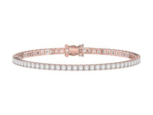 Pulsera de Diamantes Cultivados en Laboratorio de Corte Redondo Premium de 4.00 Ct E-F VS en Platino para Regalo de Aniversario de Bodas - Product Image 3