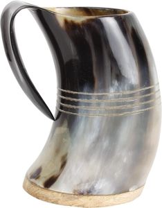SET POLISHED HANDCRAFTED VIKING DRINKING HORN BEER STEIN Drinking Horn <b>mug</b> Viking Drinking Horn <b>Mug</b> Coffee <b>Mug</b> - Product Image 1