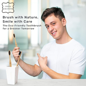 Vente en gros de brosse à dents écologique en charbon de bambou souple pour enfants et adultes boîte d'emballage avec logo gravé personnalisé pour usage domestique - Product Image 6