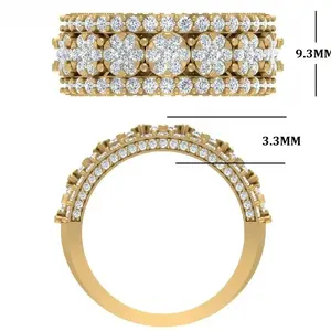 แหวนเพชรคุณภาพสูง VVS Moissanite แหวนเจ้าสาวชุบทอง18K สำหรับงานแต่งงานและงานครบรอบ - Product Image 3