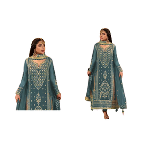 Designer indien pakistanais Georgette Salwar Kameez dernière exclusivité la plus à la mode fête de mariée porter un costume de travail lourd traditionnel - Product Image 1