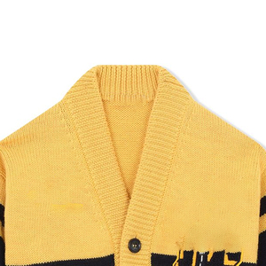 Nuevo cárdigan acrílico con cuello en V para mujer, suéter de colocación frontal con botones y apliques bordados de punto informal de invierno - Product Image 2