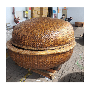 Barco de bambú vietnamita tradicional con diseño circular para pesca, viajes y festivales - Product Image 2