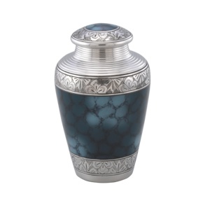 Brass <b>Keepsake</b> Urns With Royal Black Color <b>for</b> Funeral Supplies Touching Embossed Design Adult Cremation Urns <b>for</b> Human <b>Ashes</b> - Product Image 4
