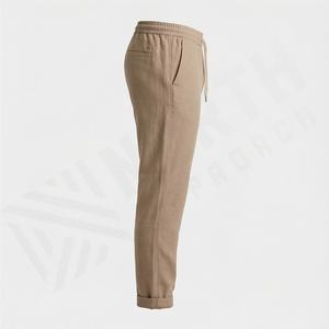 Pantalones Jogger de Algodón Orgánico para Hombre, Jersey Natural, Transpirable, Cintura Elástica, Puños en las Piernas Acanalados, Colores Personalizados Sostenibles - Product Image 3