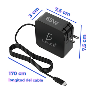 Adattatore Universale Type C a Doppia Porta 65W, Design Quadrato con Spine US UK EU, Tensione di Uscita 5V/2.4A a 20V per Desktop e Auricolari - Product Image 4