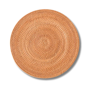 Premium Handwoven RATTAN PLACEMATS PLACAS DE CARGADOR Resistente al calor, Ecológico Mesa de comedor Cargadores de boda - Product Image 1