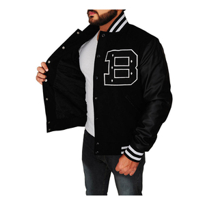 Wholesale Price Custom Men's Baseball <b>Varsity</b> <b>Jacket</b> Latest Designs with Long Sleeves <b>Plain</b> Blank Letterman <b>Jackets</b> - Product Image 5