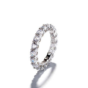 Sterling Silver Eternity <b>Crystal</b> <b>Ring</b> - Product Image 1